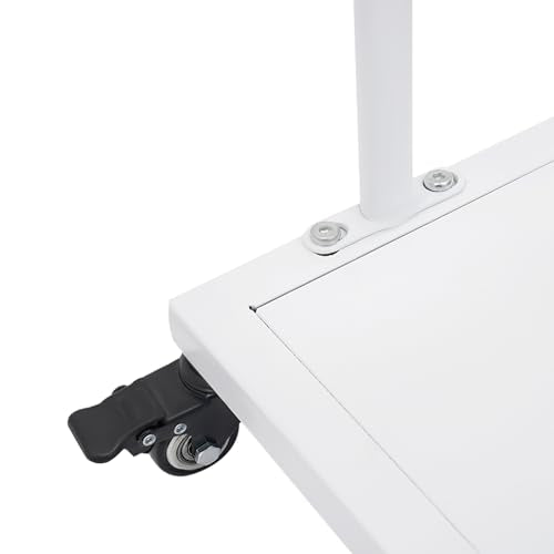 Carton Cart Stand, Carton Storage Rack with Caster Wheels & 4 Removable Divider Posts, Heavy Duty Cardboard Organizer Metal Cardboard Box Stand for Studio Supermarket Garage Warehouse Shop (White)