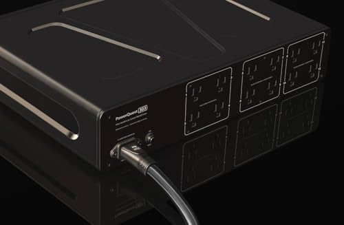 AudioQuest PQ303NA PowerQuest 303 12 Outlet Surge Protector with an AudioQuest NRGY3US01 1.0M Low-Noise AC Power Cable (2023) - size: 303NA, style: NRGY3