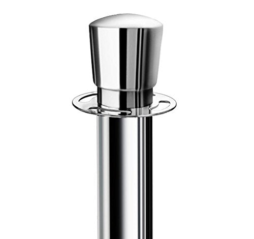 New Star Foodservice 54743 Tulip Top Stainless Steel Stanchions, Set of 2 Posts with 1 of 79.5-Inch Red Velvet Rope…