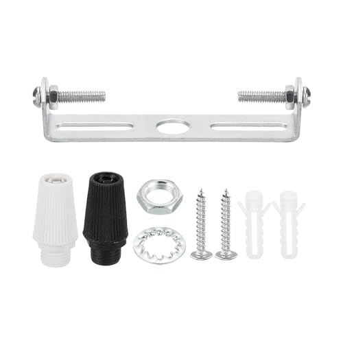PATIKIL 85mm Ceiling Light Plate Kit, 1 Set Light Fixture Mounting Bracket Plate Steel Crossbar for Home Pendant Wall Light with Screw Washer Nut 2 Color Cap - size: 85mm