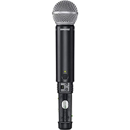 Shure BLX288/SM58 Dual-Channel Wireless Audio System J11 Band (596–620 MHz) – BLX88 Receiver, (2) BLX2 Transmitters with SM58 Dynamic Mic, Up to 14 Hr Battery, 300 ft Range | BLX88 Receiver, (2) BLX2 Transmitters with SM58 Dynamic Mic, Up to 14 Hr Battery