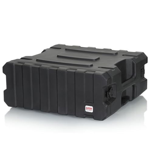 Gator Cases Pro Series 4U Rolling Rack Case with 19" Depth, Tow Handle & Recessed Wheels, Roto Molded Made in USA (G-PROR-4U-19) - size: 4U Rack Space, style: Rolling Rack - 19" Deep