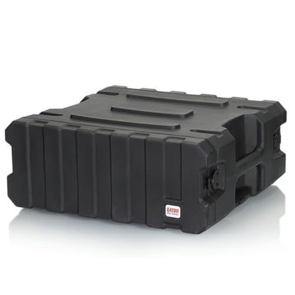 Gator Cases Pro Series 4U Rolling Rack Case with 19" Depth, Tow Handle & Recessed Wheels, Roto Molded Made in USA (G-PROR-4U-19) - size: 4U Rack Space, style: Rolling Rack - 19" Deep