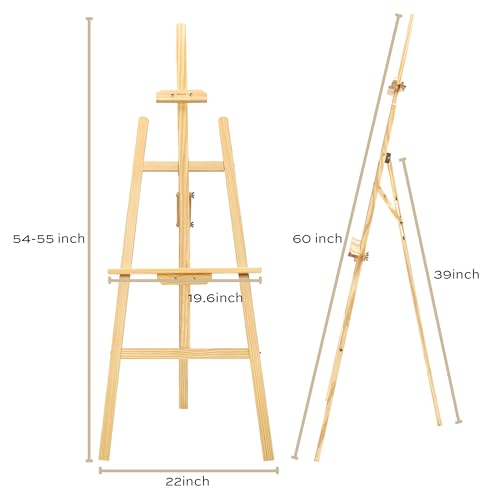 finenolo Wooden Easel Stand for Painting, 45" Adjustable Height Folding Art Easel for Canvas, Drawing, Wedding Signs & Posters, Ideal for Adults, Artists, Beginners, Students & Kids | Painting easel for canvas, drawing, wedding signs & posters, ideal for