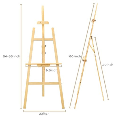 finenolo Wooden Easel Stand for Painting, 45" Adjustable Height Folding Art Easel for Canvas, Drawing, Wedding Signs & Posters, Ideal for Adults, Artists, Beginners, Students & Kids | Painting easel for canvas, drawing, wedding signs & posters, ideal for