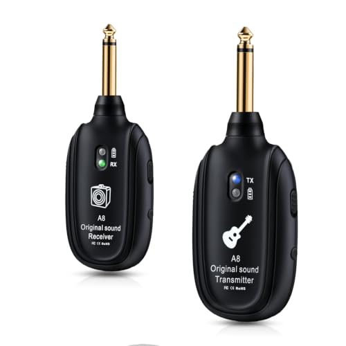 A8 Wireless Guitar System UHF 2 Modes,Plug & Play, 1TX+1RX