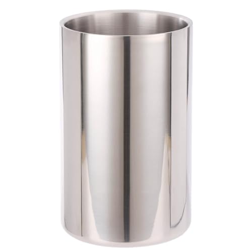 Double Wall Utensil Holder, 304 Stainless Steel Sleek Holder for Countertop | Kitchen Utensil Holder - Spatula Spoon Storage Organizer, Large Utensil Caddy Counter, Shining Utensil Crock, Mirror Polish