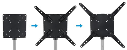 Rockville Acc-TV Speaker Pole Mount for TV Monitors, Up to 66 lbs, VESA | Universal VESA 75x75 to 400x400, 35mm Pole, Steel Construction, 3.1 lbs Portable, M6/M8 Hardware Included