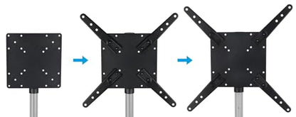 Rockville Acc-TV Speaker Pole Mount for TV Monitors, Up to 66 lbs, VESA | Universal VESA 75x75 to 400x400, 35mm Pole, Steel Construction, 3.1 lbs Portable, M6/M8 Hardware Included