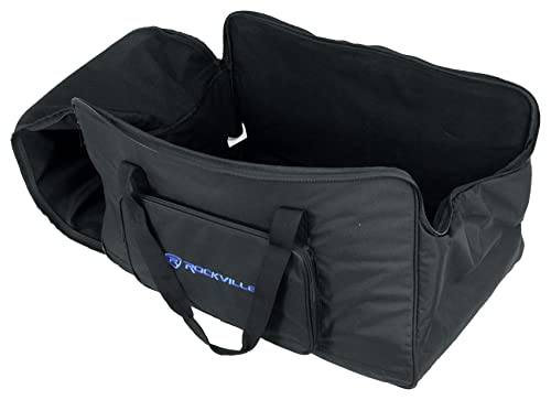 Rockville TB12 v2 Rugged Speaker Bag Carry Case Fits Yamaha DXR12 and QSC K12.2 12" Speakers and other Similar Sized PA Systems | Stand Holder Pocket, Interior Buckle Straps, Thick Foam Padding, Rain/Splash Resistant, Dual YKK Zippers, Dual Handles