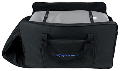 Rockville TB15 V2 Padded Speaker Bag Carry Case for 15" DJ PA Speakers | Stand Holder, Water Resistant, Dual YKK Zippers, Dual Handles, Interior Straps, Rugged, Thick Foam, Fits Most Brands, 5.3 lbs