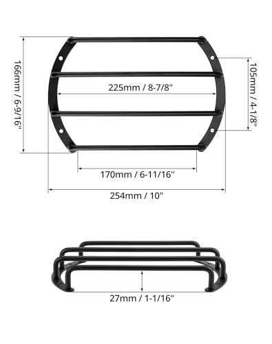 QWORK 8 Inch Bar-Type Subwoofer Grill Satin Black Finish, Compatible with Most Round Car Audio Subwoofers, 2 Pcs