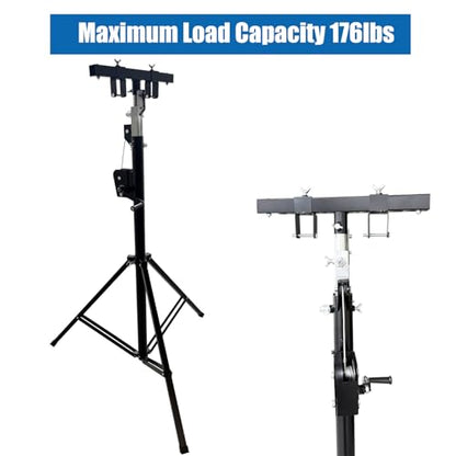 TECHTONGDA Light Trussing Stand 176LB Load Capacity DJ Light Stand, Crank Lighting Stand Speaker Truss, 5.91-13.12 FT Adjustable Height, Portable Music Equipment for Bands Clubs Stages ﻿