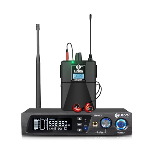 D Debra Audio PRO ER-102 UHF IEM Mono Wireless in Ear Monitor System with Monitoring Type for Stage, Band, Recording Studio,Guitar, Live Performance (Single Channel, 1 Bodypack) - size: Single Channel, 1 Bodypack
