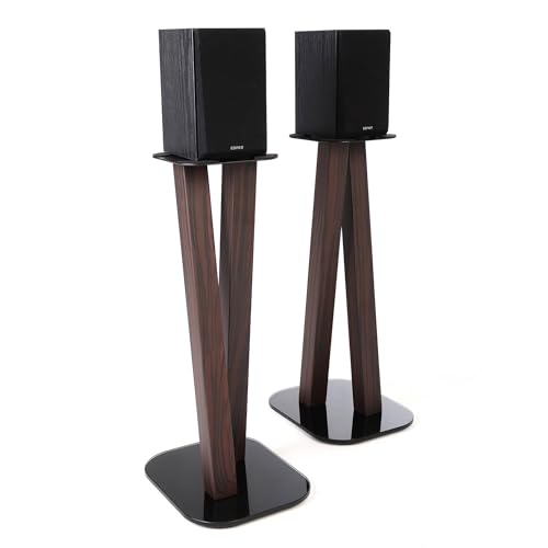 One Pair Fixed Height Universal Speaker Floor Stands - Espresso - 600 Series