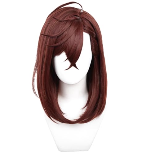 Brown Shoulder-Length Cosplay Wig Heat Resistan Synthetic Fiber Hairs for Uniex Adult Cos Halloween Christmas Anime Party Replacement Wigs - color: Brown
