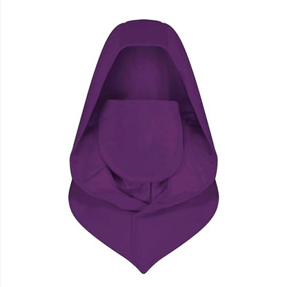 Assassin Hood and Mask Cotton Ninja Balaclava Adaptable Hoodie Casual Ren Faire Cosplay LARP Costume Cowl - color: Purple