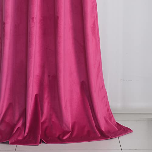 Roslynwood Velvet Berry Curtain 63 inch Long - Curtains Block Light Rod Pocket Thermal Insulated Window Drapes Set for Living Room/Bedroom/Dining Room, W52 x L63, 2 Panels - color: Berry, size: 52"W x 63"L (Pack of 2)