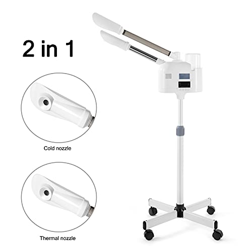 Artist hand Professional Facial Steamer 2 in 1 Hot and Cold Facial Steamer | Esthetician Face Steamer for Facial Deep Cleansing, Facial Machine Fast Heating Moisturizing for Beauty Salon Spa Home Use - size: White Hot & Cold