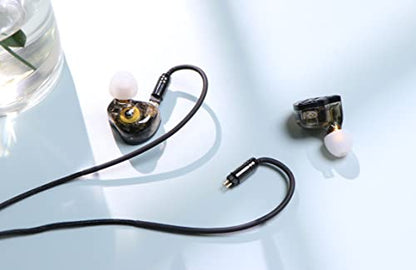 Linsoul Tripowin Zombur 4N OFC in Ear Monitor Cable, 3.5mm Plug, 1.25m | High Purity Oxygen Free Cable HiFi Wired IEM Cable, Cotton Yarn Outer Layer, for Musician Audiophile, w/ Mic, 2pin 0.78mm - size: 2-Pin, style: With Mic