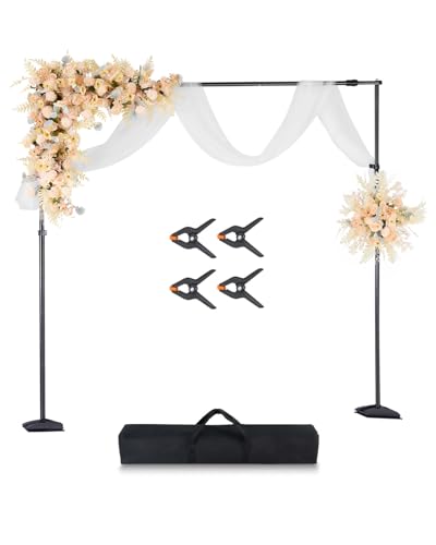 VEVOR Backdrop Stand, 8.5 x 10 ft Adjustable Photo Backdrop Stand Kit, Portable Background with 7 Crossbars, Heavy Duty Projector Screen, for Wedding, Photo Video Studio & Party - size: 8.5 x 10 ft