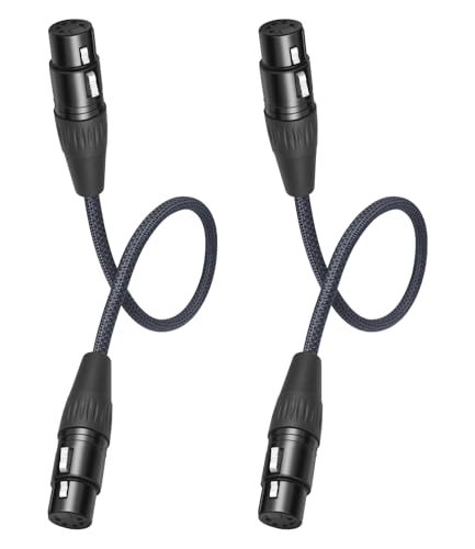 2-Pack 5Pin XLR Female to Female,1.2FT,DMX512 5 PIN XLR Female to Female,5 PIN DMX Cable Adapter Microphone Cable dmx512 5PIN Female to Female Adapter - color: 5-Pin XLR Female to Female
