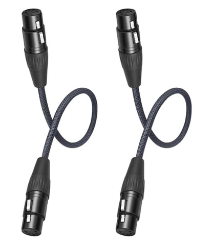 2-Pack 5Pin XLR Female to Female,1.2FT,DMX512 5 PIN XLR Female to Female,5 PIN DMX Cable Adapter Microphone Cable dmx512 5PIN Female to Female Adapter - color: 5-Pin XLR Female to Female