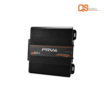 PRV Audio QS800.4 2 Ohm Compact 4 Channel Car Audio Amplifier 4 x 220 Watts RMS at 2 Ohm - 800 Watt Amp 12 Volts Amp Class D Bridgeable 800x4 High Power Stereo