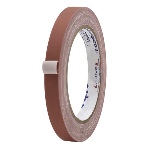 MAT Gaffer Tape Brown Low Gloss Finish Film, 1/2 inch x 60 Feet, Residue Free, Non Reflective, Secure Cords to Stages, Great for Concerts or Trade Shows, Weddings, & Floor Marking - color: Brown