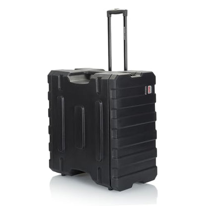 Gator Cases Pro Series 6U Rolling Rack Case with 19" Depth, Tow Handle & Recessed Wheels, Roto Molded Made in USA (G-PROR-6U-19) - size: 6U Rack Space, style: Rolling Rack - 19" Deep