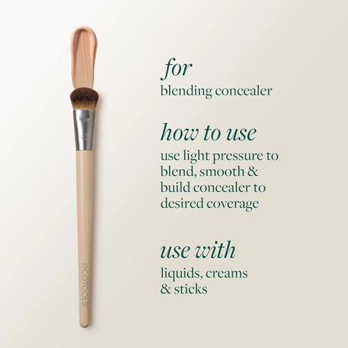 EcoTools 5 Piece Everyday Edit Makeup Brush Set With Powder Puff | Easy touch-ups anywhere with a travel makeup brush set with powder puff, concealer brush, vegan and cruelty-free