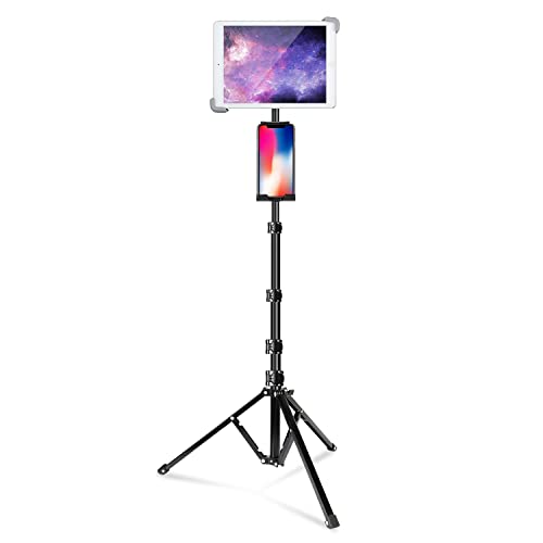 elitehood iPad Tripod Stand, 65-inch Height Adjustable Tablet Stand Holder - style: Spring-Loaded Diagonal Clamp