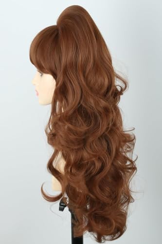 Women Brown Bouffant Big Beehive Wig Housewife Costume Wig Halloween Party Cosplay Wigs - color: Brown