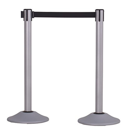 US Weight - U2103EXT Heavy Duty Premium Steel Stanchion with Extended 13-Foot Retractable Belt – Silver, Two Pack