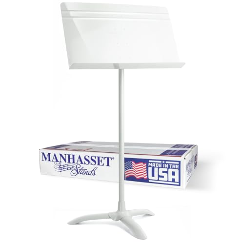 Manhasset 48 Symphony Music Stand for Sheet Music - Model 4801WHI - color: White, Glossy, size: Pack of 1