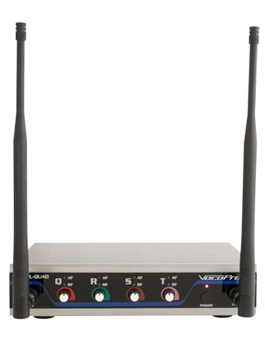 VocoPro Digital-Quad-C-500 4 Channel UHF Tabletop Mic System with Gooseneck Conference Microphones Digital-Quad Receiver - DIGQUADC500