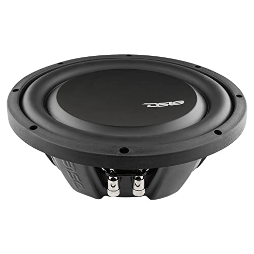 DS18 PSW10.4S 10" Shallow Mount Subwoofer 1000 Watts Max Power 500 Watts RMS Single Voice Coil 4 OHMS Water Resistant - Best Sub for Tight Spaces in Car & Trucks - 1 Speaker - style: 10" Single Voice Coil 4 Ohm