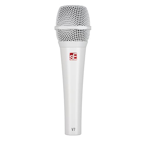 SE ELECTRONICS V7 Dynamic Microphone for Singing, Speech & Studio Recording - XLR Handheld Professional Microphone with Supercardioid Aluminum Voice Coil for Huge Gain Before Feedback - White - color: V7 - White