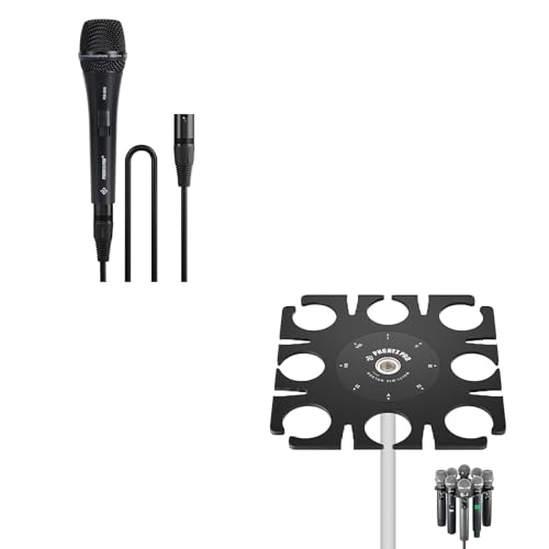 Phenyx Pro Dynamic Vocal Microphone PM-26s Bundled with 8-Slot Multi-Microphone Holder MA-H1