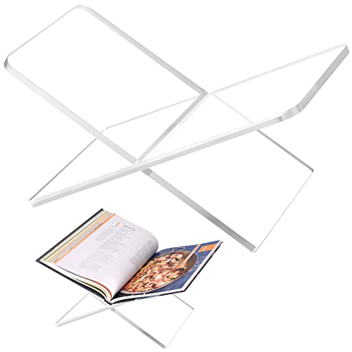 Acrylic Book Stand 11 x 7 x 6 in Large Open Book Display Stand | Acrylic Book Holder for Coffee Table Books, Cookbooks, Recipes, Bibles & Magazines - Book Display Stand for Home Decor - color: Transparency, size: Standard