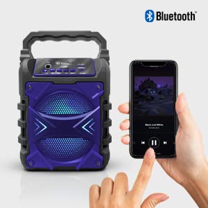Top Tech Audio Jet-4 400W Bluetooth Speaker, 4" Woofer, Louder Volume, Crystal Clear Stereo, Rich Bass, 100ft Wireless Range, Mic Input, Portable Speaker – Blue - color: Blue