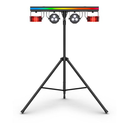CHAUVET DJ GigBAR 3 ILS DJ Lighting System, All-In-One Party Lights with LED Derby, RGB+UV Wash Lights & Strobe Effects, Portable Stage Lighting Kit with Wireless DMX, ILS Control, Tripod & Carry Bags