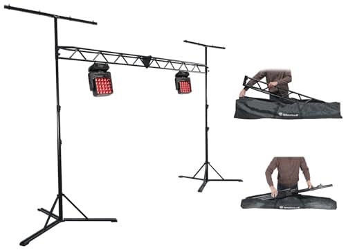 Rockville MV-400 Moving Head Matrix Wash Light Pair with RLT8 Truss Stand