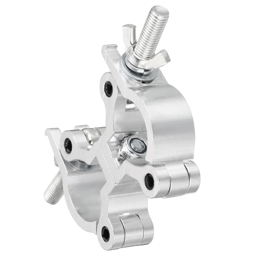 uxcell Light Truss Clamps, Aluminum Alloy Stage Lighting Pipe O Clamp for 1.38-1.77inch OD Tube Max Load 150lb Double Buckle, 1Pcs - color: Silver, size: 1.38-1.77inch
