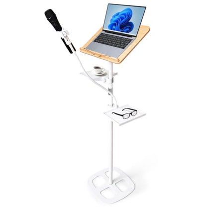 3-in-1 Wooden Music Stand, Metal Bracket Book Stand for Reading Podium | Adjustable Bookshelf, 16.5*13.2*68 In, for Music, Cookbook, Textbook, Laptop, Book, Holder for Display Lectern, Podium Stand