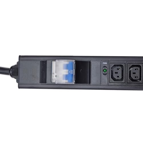 8way C13 C19 30A 120V-240V Metered PDU Current Volts Digital Meter SPD L6-30P amp PDU (OIT-8C13-L6-30P-LED-30A) - color: 8 C13 Breaker Protected