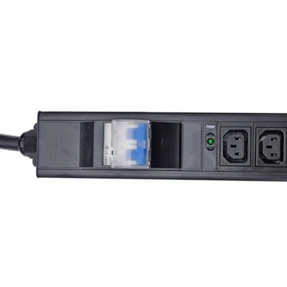 8way C13 C19 30A 120V-240V Metered PDU Current Volts Digital Meter SPD L6-30P amp PDU (OIT-8C13-L6-30P-LED-30A) - color: 8 C13 Breaker Protected