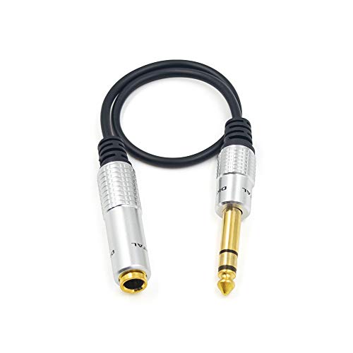 Poyiccot 1/4 inch Gold Plated Headphone Extension Cable, 12 inch Length