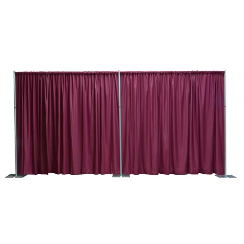 OnlineEEI Pipe & Drapes Portable Stand Kit, 8FT x 20FT Photo Backdrop Set with Portable Stand, Photography Background for Weddings, Birthday Parties, Business Events (Burgundy) - color: Burgundy