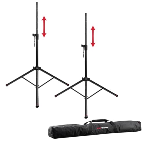 Gator Frameworks Standard Speaker Stand Set and Carry Bag (GFW-SPK-2000SET) | Includes 2 Stands, Dual Diamter Inner Tube 35mm / 38mm, 125lb Capacity, Adjustable Height 48" to 81" - size: (2) Pack Standard Speaker Stands, style: Manual Adjust